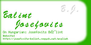 balint josefovits business card